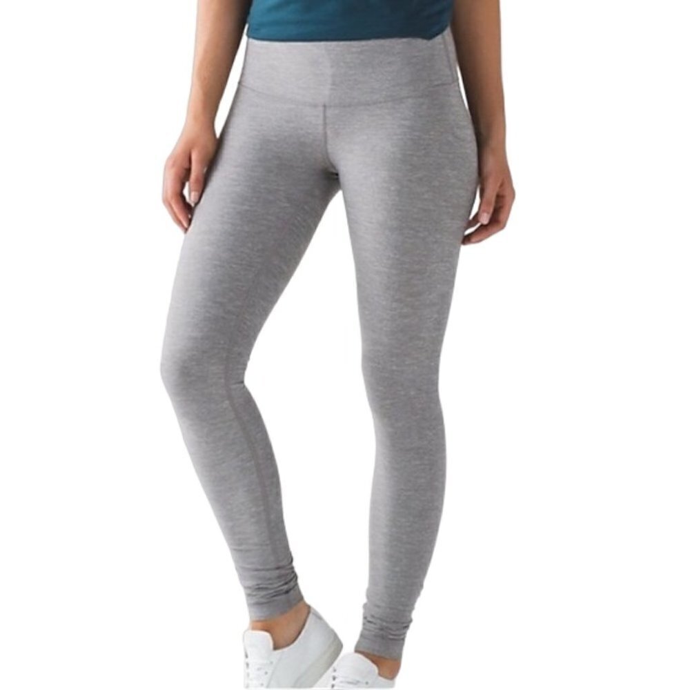 Lululemon Heathered Leggings High Rise Skinny Leg Gray 2